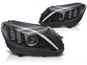 Predné svetlá Mercedes C W205 14-18 Tube LED Black