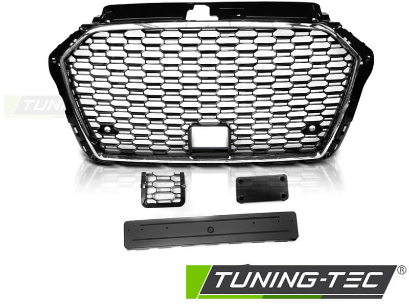 Predná maska Audi A3 8V 17- RS3 Style Black Chrome – náhľad 5