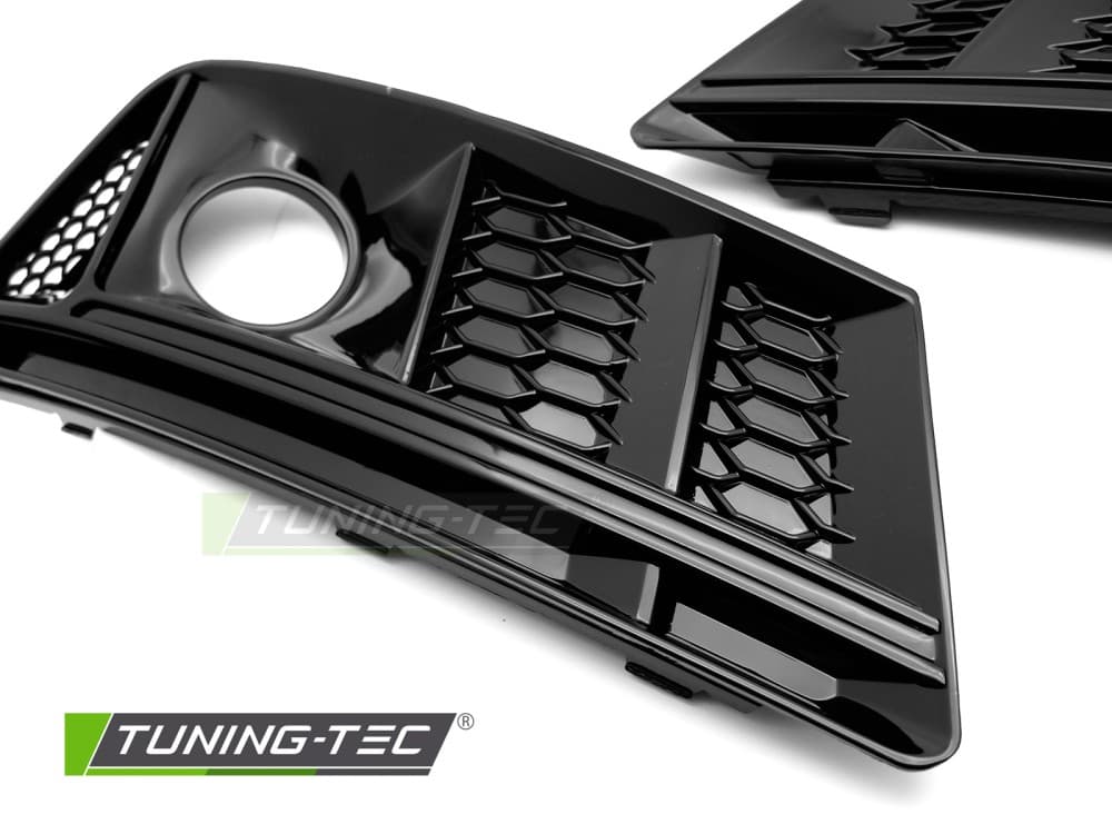 Mriežky nárazníka Audi A4 B9 15-19 ACC Glossy Black – náhľad 3