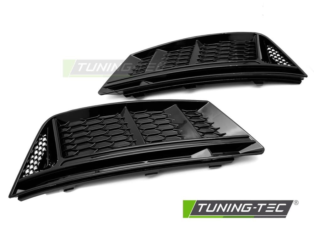 Mriežky nárazníka Audi A4 B9 15-19 Glossy Black – náhľad 2