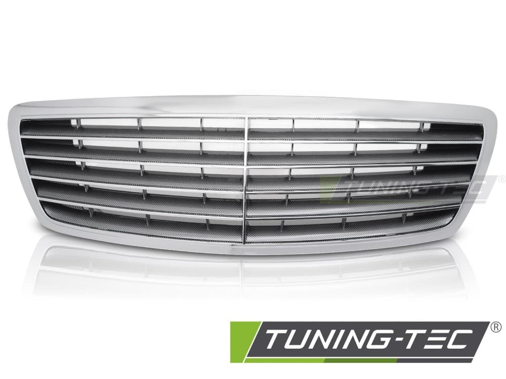 Predná maska Mercedes S W220 02-05 Carbon Look Chrome – náhľad 2