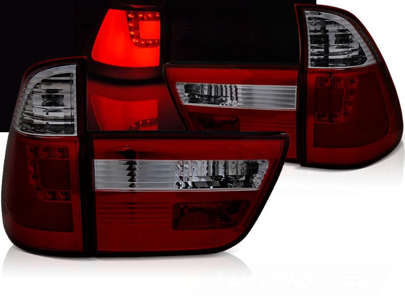 Zadné svetlá BMW E53 X5 99-03 LED BAR Red Smoke