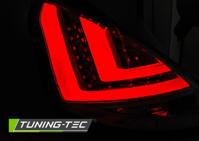 Zadné svetlá Ford Fiesta MK7 08-12 HB Red LED BAR Smoke – náhľad 3