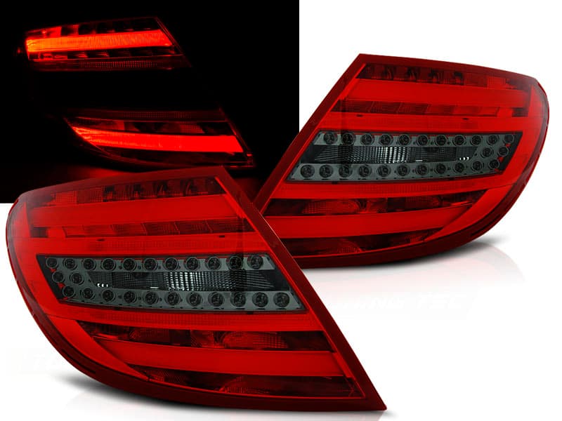 Zadné svetlá Mercedes C W204 Sedan 07-10 LED BAR Red Smoke