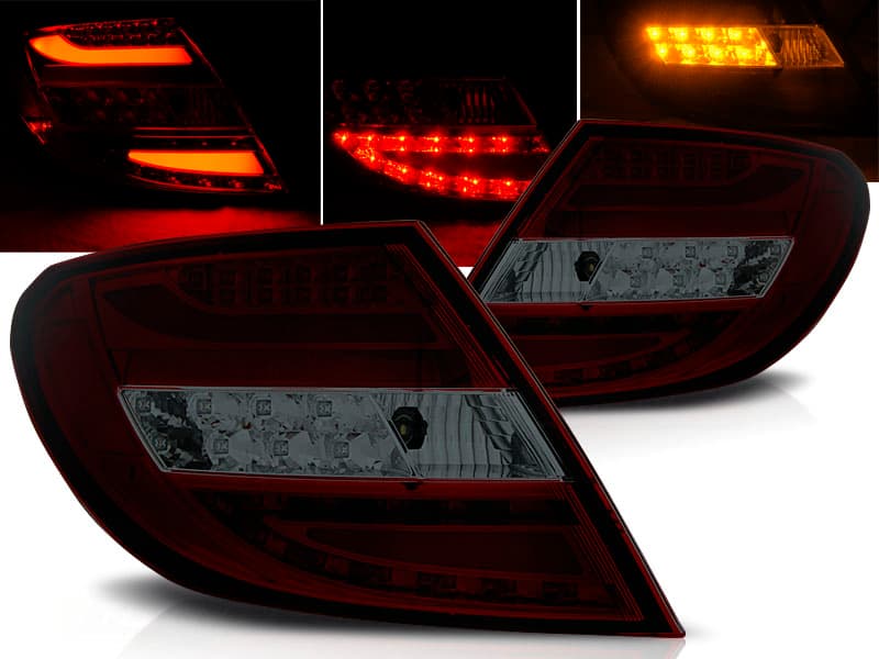 Zadné svetlá Mercedes W204 Sedan 07-10 LED BAR Red Smoke - 69
