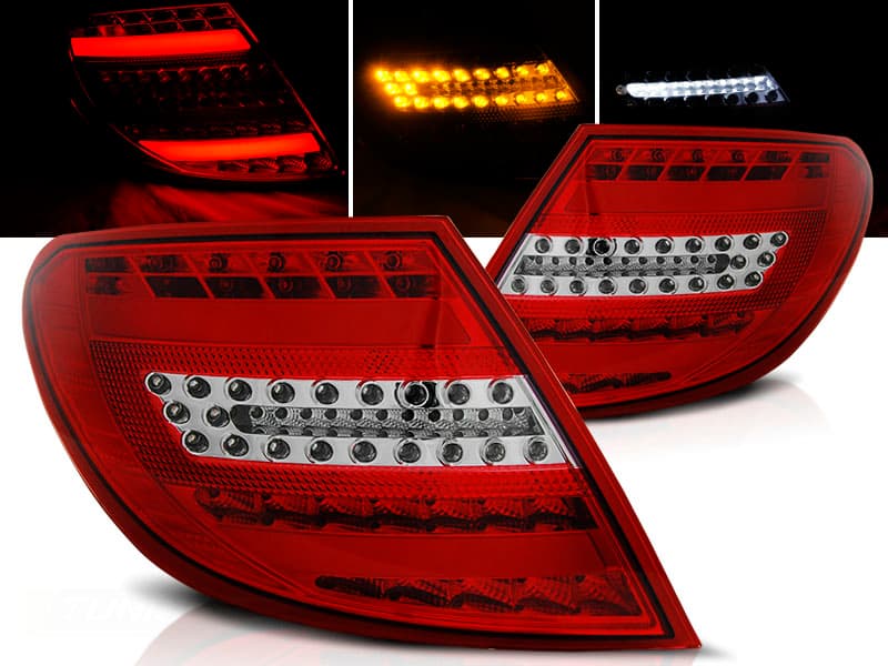 Zadné svetlá Mercedes W204 Sedan 07-10 LED BAR Red White - 71