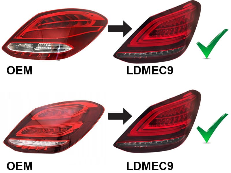 Zadné svetlá Mercedes C W205 14-18 LED Red White – náhľad 2