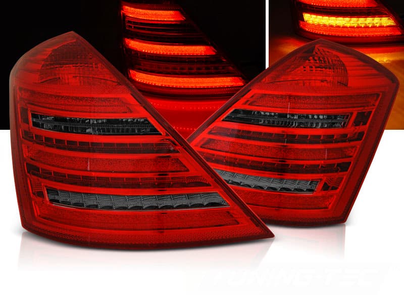 Zadné svetlá Mercedes S W221 05-09 LED Dynamic Red Smoke