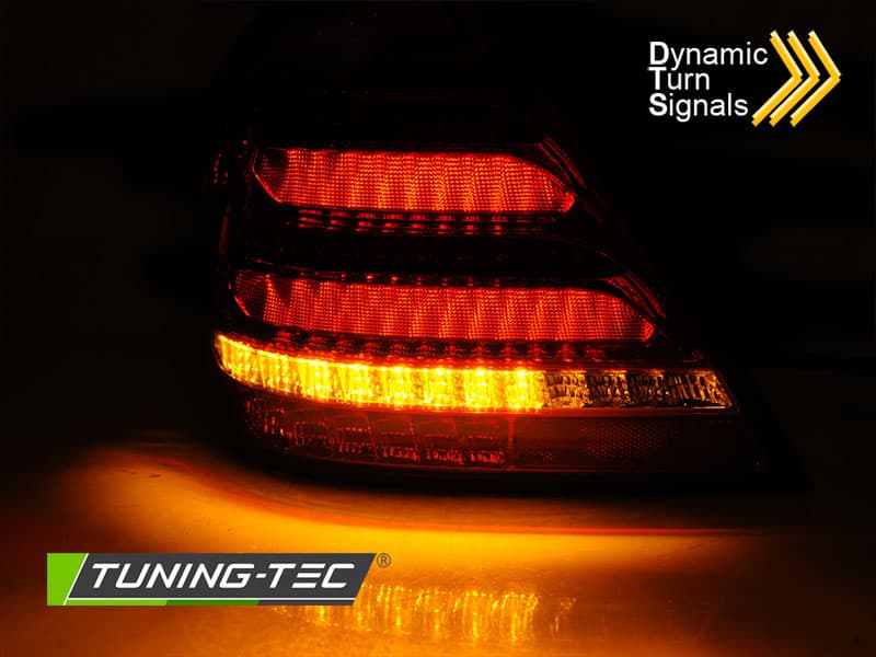 Zadné svetlá Mercedes W203 Sedan 04-07 LED BAR Red Smoke – náhľad 3