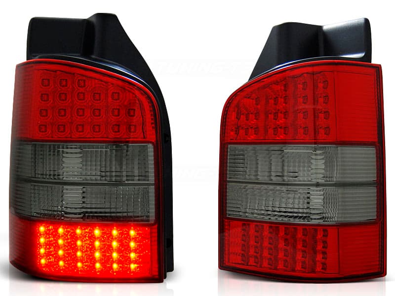 Zadné svetlá VW T5 03-09 LED Red Smoke - 30 (výklopné dvere)