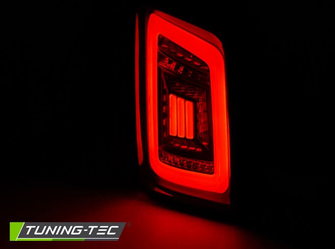 Zadné svetlá VW T5 03-15 Red LED Black Smoke (dvojité dvere) – náhľad 4