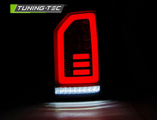 Zadné svetlá VW T6 15-19 Red LED Black Smoke (výklopné dvere) – náhľad 2