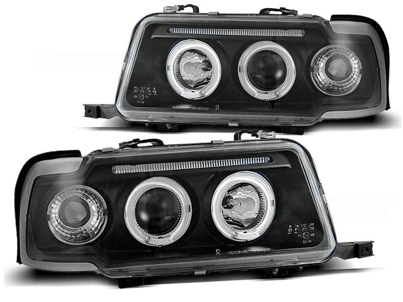 Predné svetlá Audi 80 91-96 B4 Angel Eyes Black