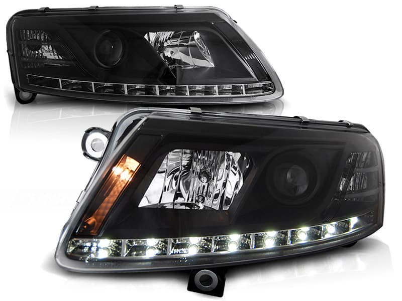 Predné svetlá Audi A6 04-08 DRL Devil Eyes Black