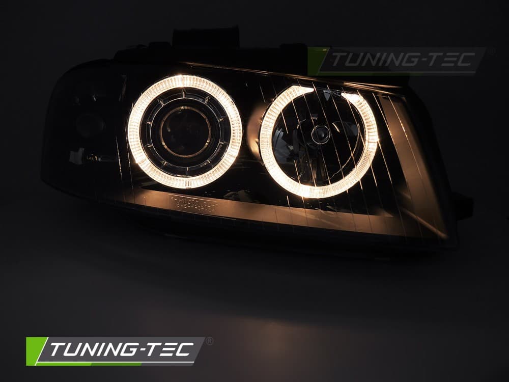 Predné svetlá Audi A3 8P Angel Eyes Black – náhľad 2