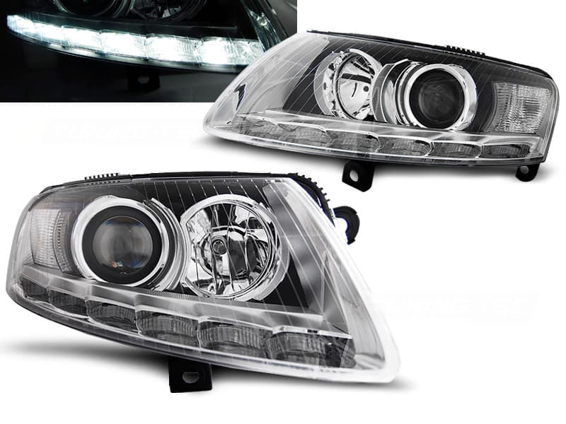 Predné svetlá Audi A6 C6 04-08 DRL Xenón