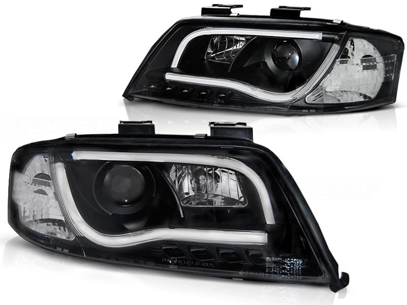 Predné svetlá Audi A6 01-04 Tubelights DRL Black