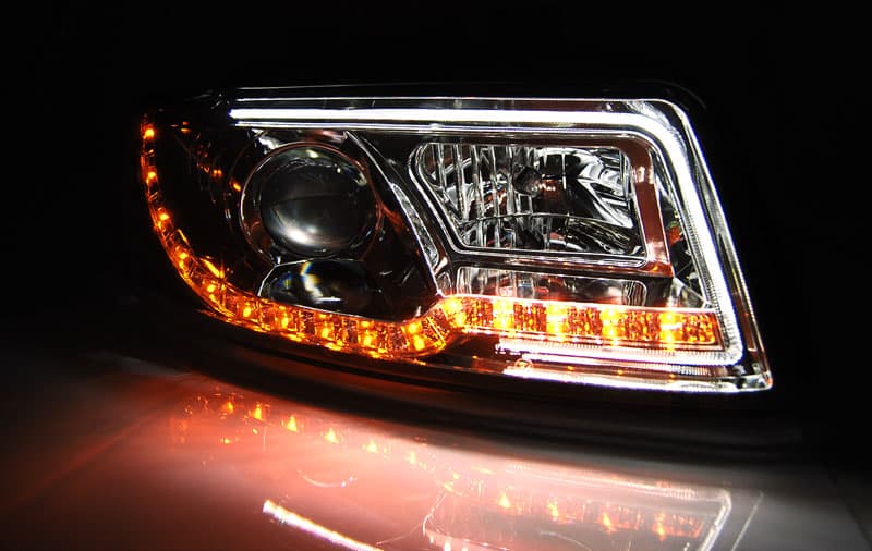 Predné svetlá Audi A4 B6 00-04 Tube LED Chrome – náhľad 3