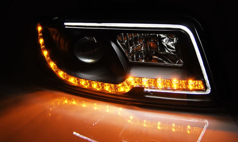 Predné svetlá Audi A4 B6 00-04 Tube LED Black – náhľad 3