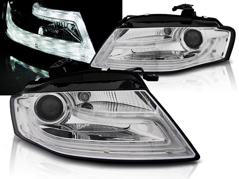 Predné svetlá Audi A4 B8 08-11 TRU-DRL Chrome