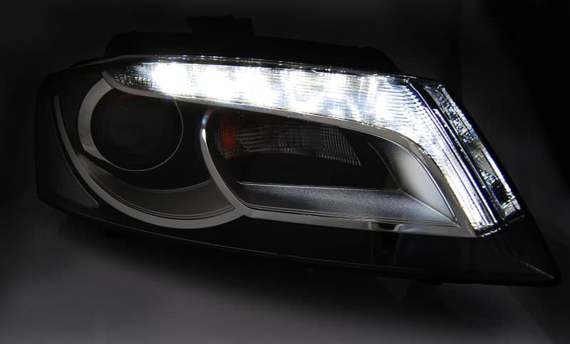 Predné svetlá Audi A3 8P 08-12 TRU DRL Black – náhľad 4