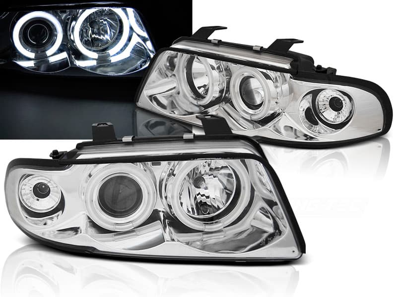 Predné svetlá Audi A4 94-98 CCFL Angel Eyes Chrome
