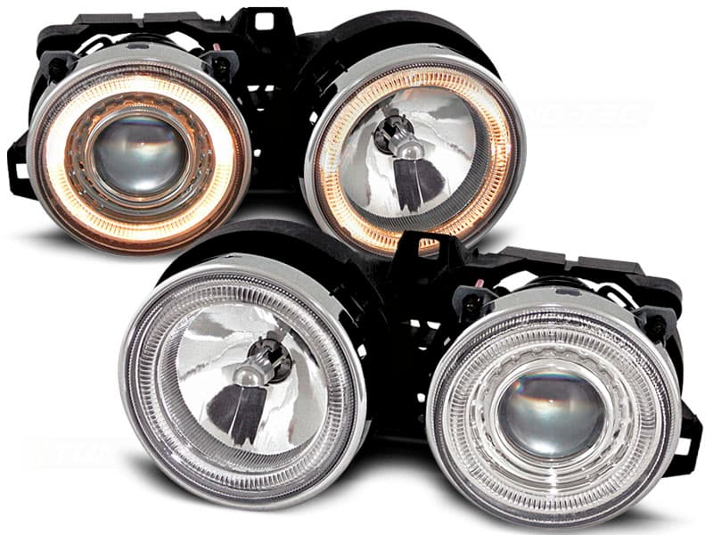 Predné svetlá BMW E30 Depo Angel Eyes Chrome