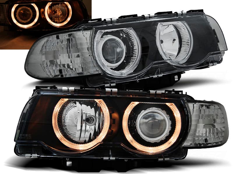 Predné svetlá BMW E38 98-01 Angel Eyes Black