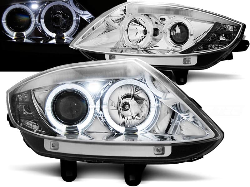 Predné svetlá BMW E85/E86 Z4 02-08 Angel Eyes Chrome