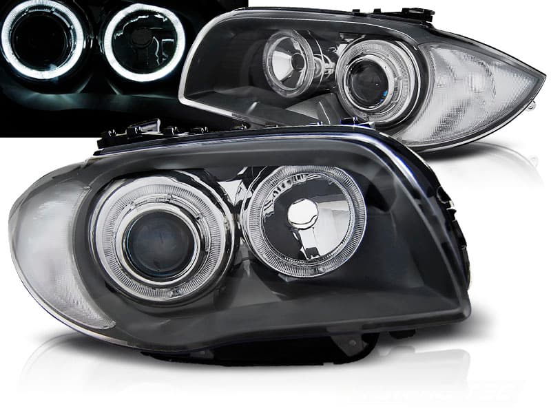 Predné svetlá BMW 1 E81/E87 Grey Angel Eyes