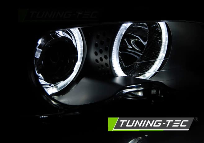 Predné svetlá BMW E46 99-03 Coupe/Cabrio Angel Eyes Black – náhľad 2