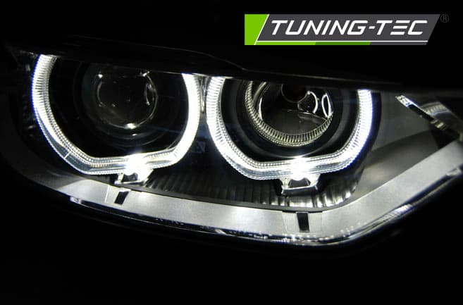 Predné svetlá BMW F30/F31 11-15 LED Angel Eyes Black – náhľad 2