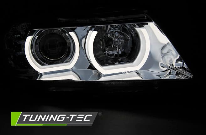 Predné svetlá BMW E90 E91 05-08 U-Type 3D Chrome – náhľad 2