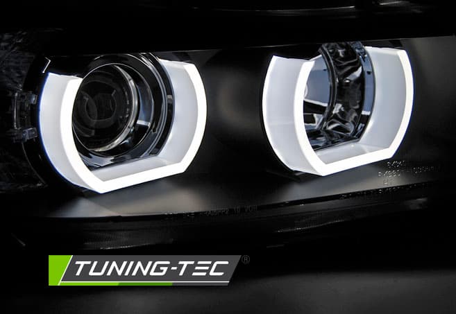 Predné svetlá BMW E90 E91 05-08 U-Type 3D Black – náhľad 3