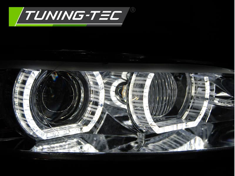 Predné svetlá BMW E92 E93 06-10 AFS HID Angel Eyes Chrome – náhľad 2