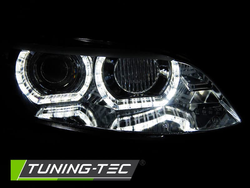 Predné svetlá BMW E92 E93 06-10 AFS HID Angel Eyes Chrome – náhľad 3