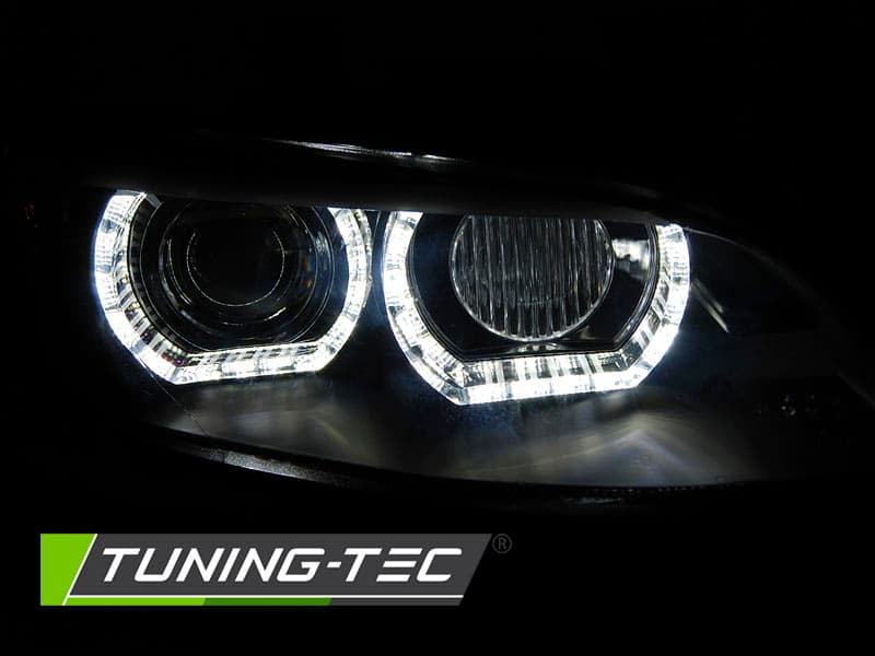 Predné svetlá BMW E92 E93 06-10 AFS HID Angel Eyes Black – náhľad 3
