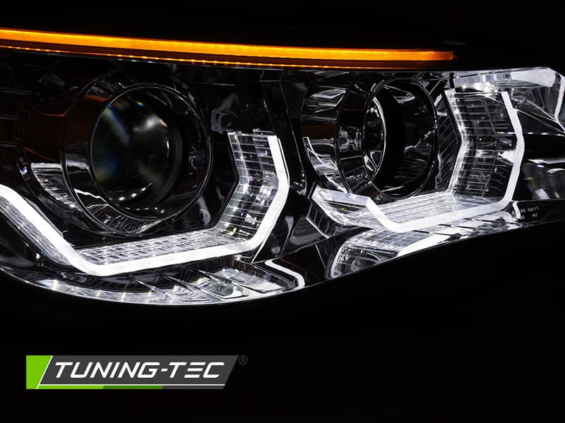 Predné svetlá BMW E60 E61 03-07 3D Angel Eyes Chrome – náhľad 5