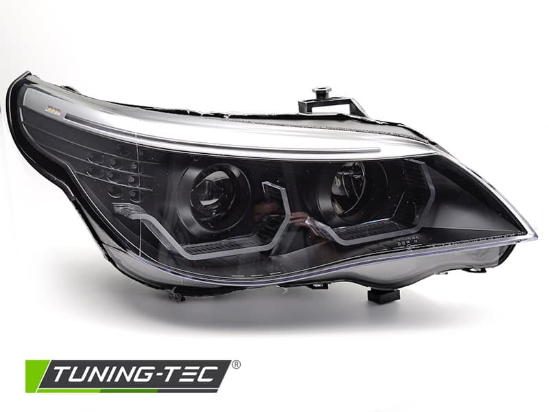 Predné svetlá BMW E60 E61 03-07 3D Angel Eyes Black – náhľad 2