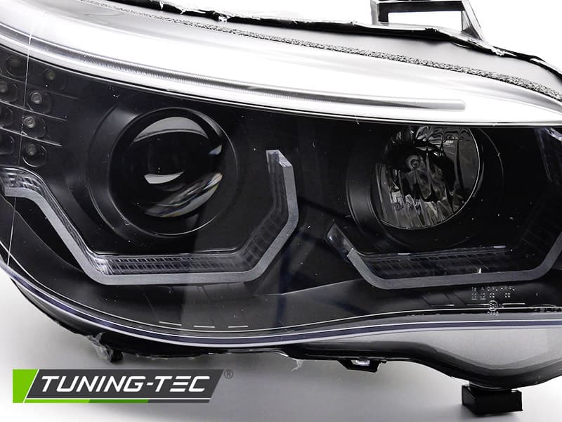 Predné svetlá BMW E60 E61 03-07 3D Angel Eyes Black – náhľad 3