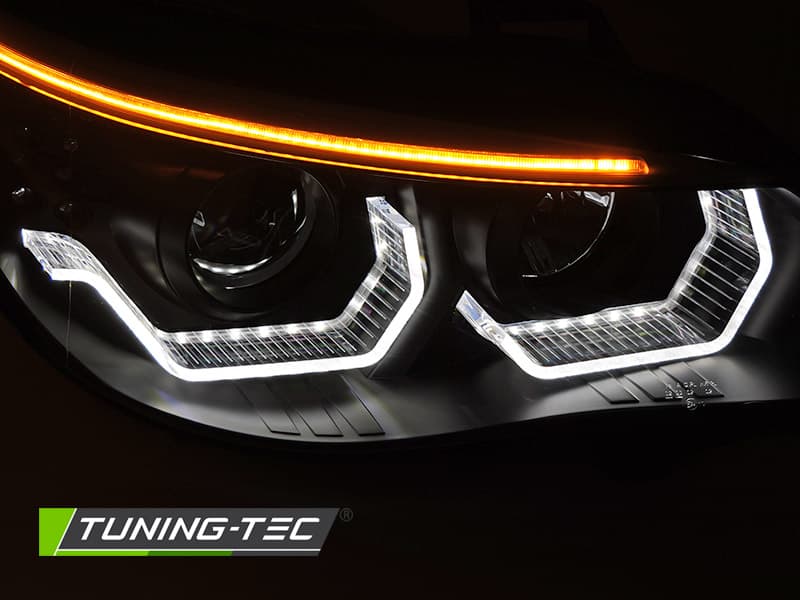 Predné svetlá BMW E60 E61 03-07 3D Angel Eyes Black – náhľad 5