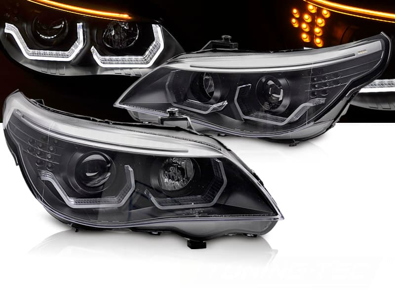 Predné svetlá BMW E60 E61 03-07 3D Angel Eyes Black