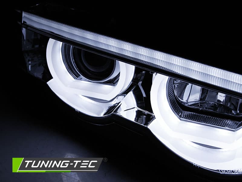Predné svetlá BMW E38 98-01 3D Angel Eyes Chrome – náhľad 3