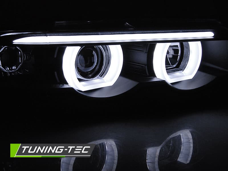 Predné svetlá BMW E38 98-01 3D Angel Eyes Black – náhľad 3