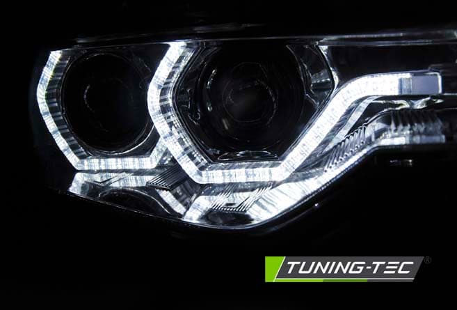 Predné svetlá BMW F30/F31 LCI 15-18 Angel Eyes Chrome – náhľad 2