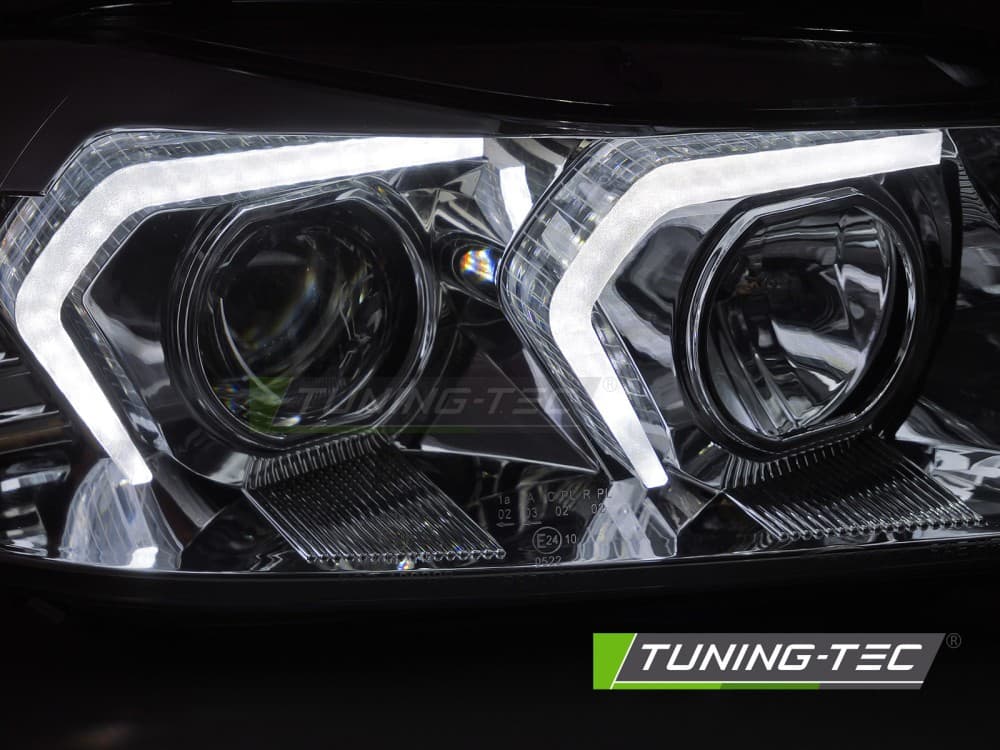 Predné svetlá BMW E90 E91 05-08 Angel Eyes Chrome – náhľad 3