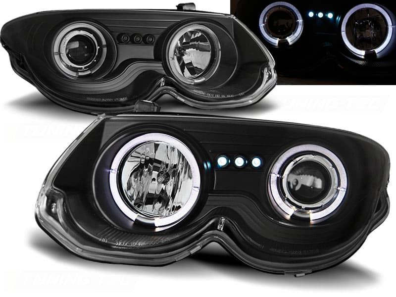 Predné svetlá Chrysler 300 M 99-04 Angel Eyes Black
