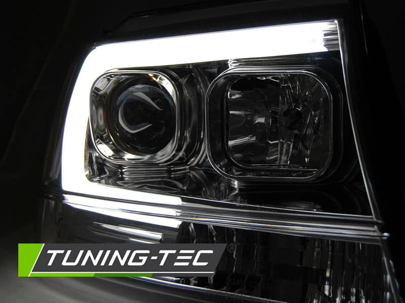 Predné svetlá Jeep Grand Cherokee WJ 99-05 Tube Light Chrome – náhľad 3