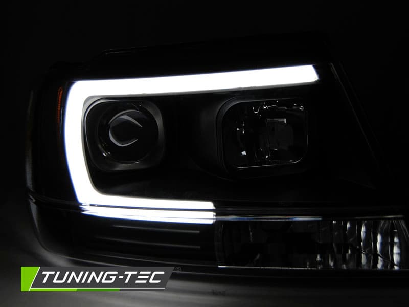 Predné svetlá Jeep Grand Cherokee WJ 99-05 Tube Light Black – náhľad 2
