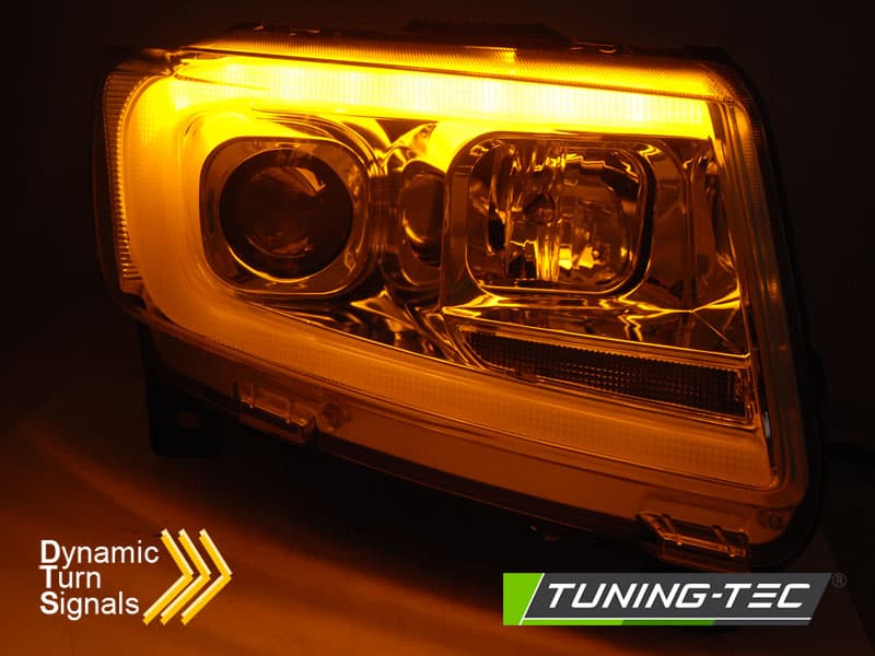 Predné svetlá Jeep Grand Cherokee WK2 11-13 LED Dynamic Chrome – náhľad 3
